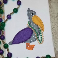 Mardi Gras Pelican Machine Applique Design